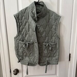 Blu Pepper Light Green Sage Quilted Vest
